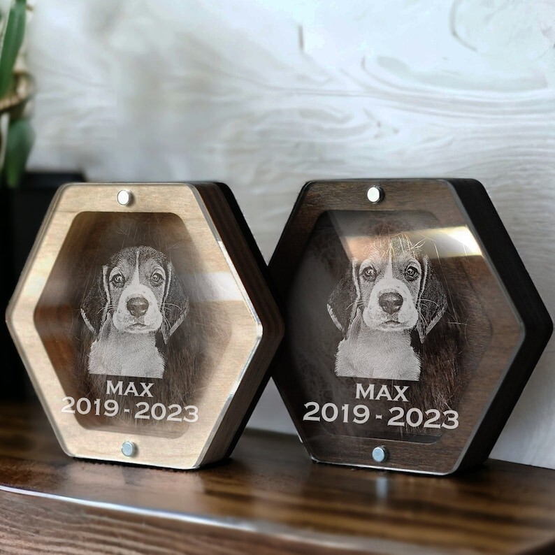 Custom Pet Fur Memorial Box, Personalized Dog Portrait Gift, Loss of Pet Gifts
