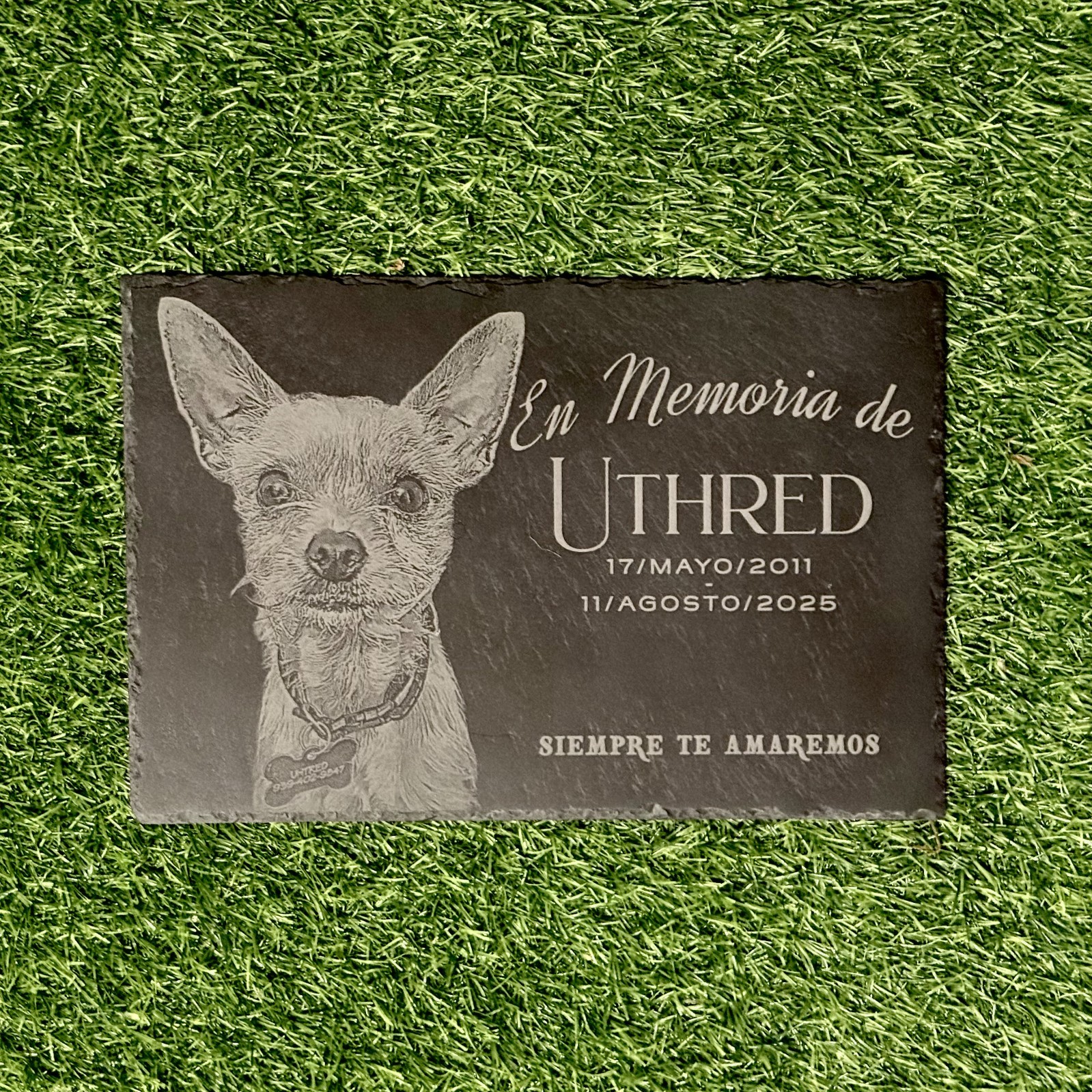 Custom Laser Engraved Pet Memorial Stone Plaque Personalized Dog Cat Grave stone