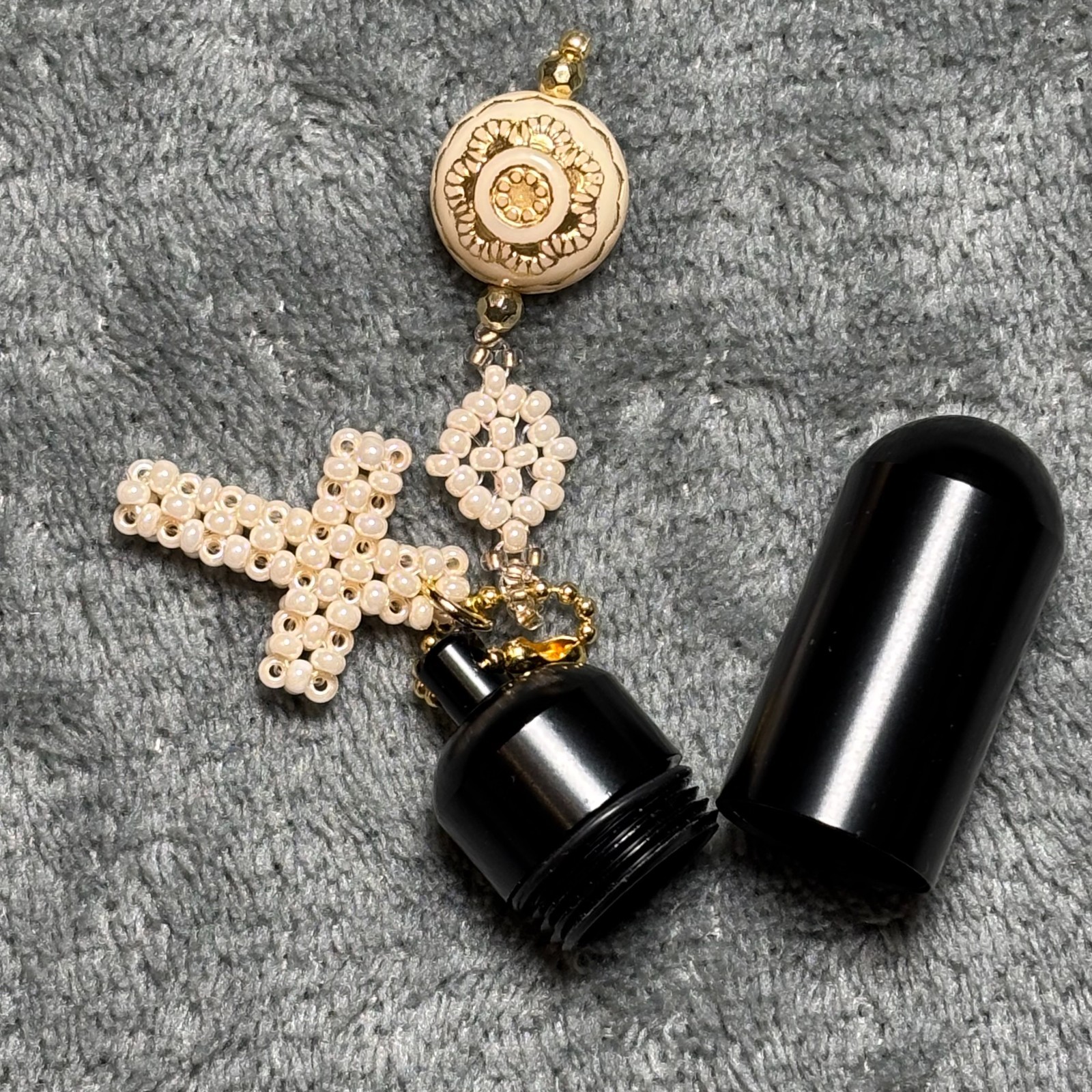 Cremation Ashes Keychain – Cremation Keepsake(orange cross and orange orb)