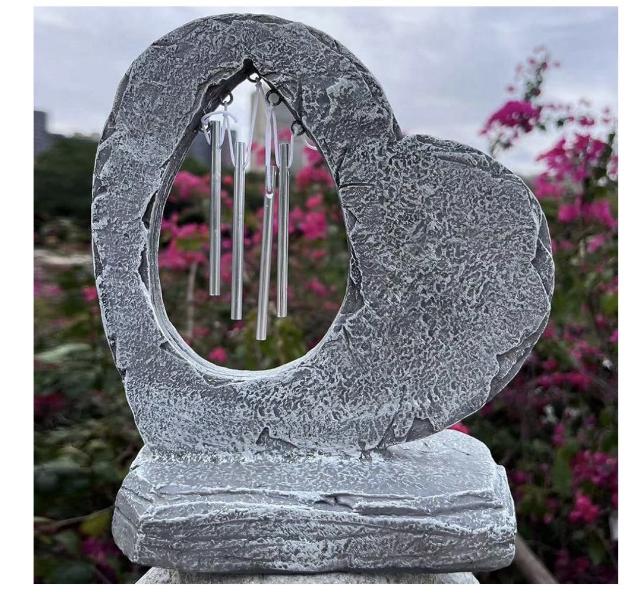 Dog Pet Memorial Stones with Wind Chimes Paw