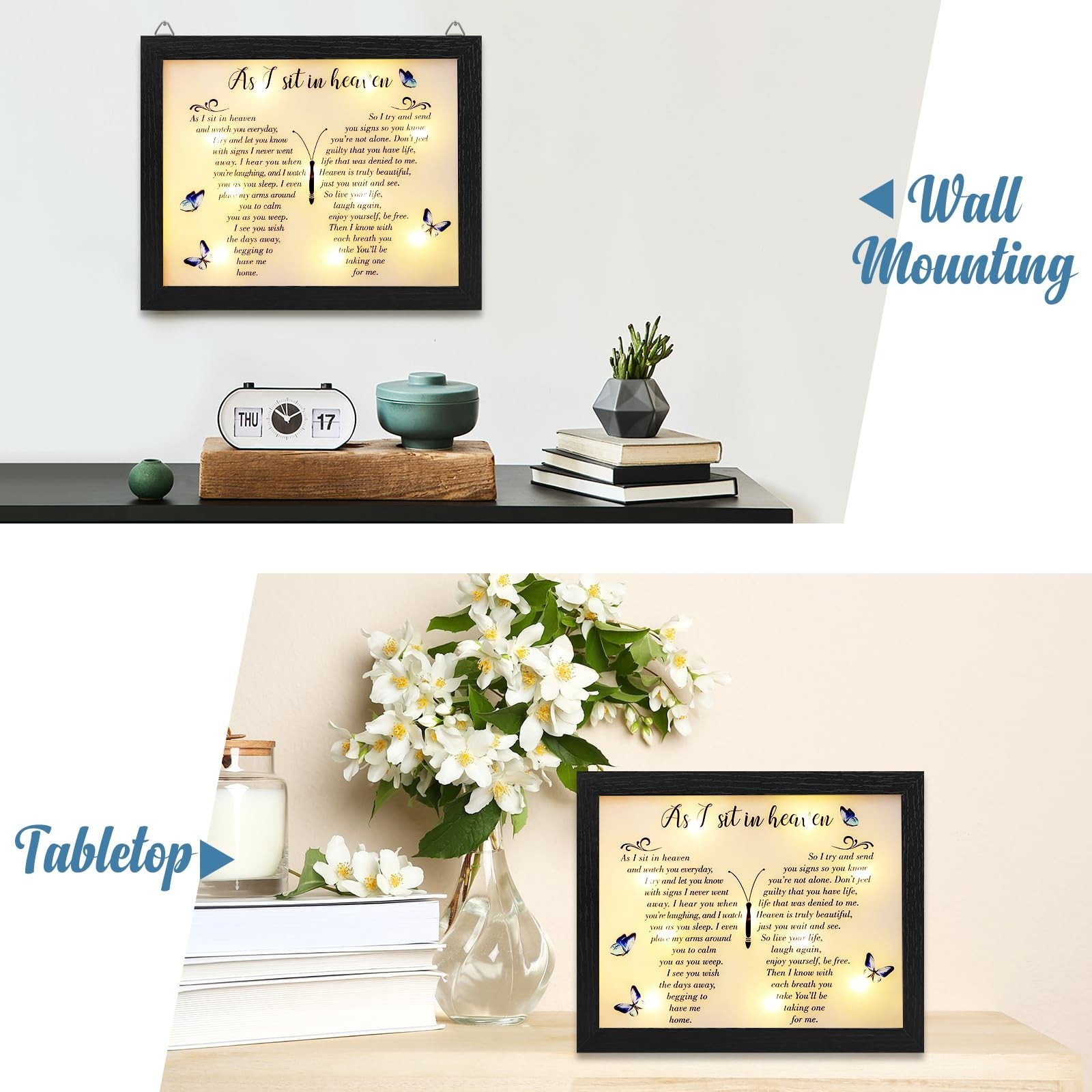 Memorial Gifts LED Shadow Box – Sympathy Gift in Memory of Loved One Gifts, R…