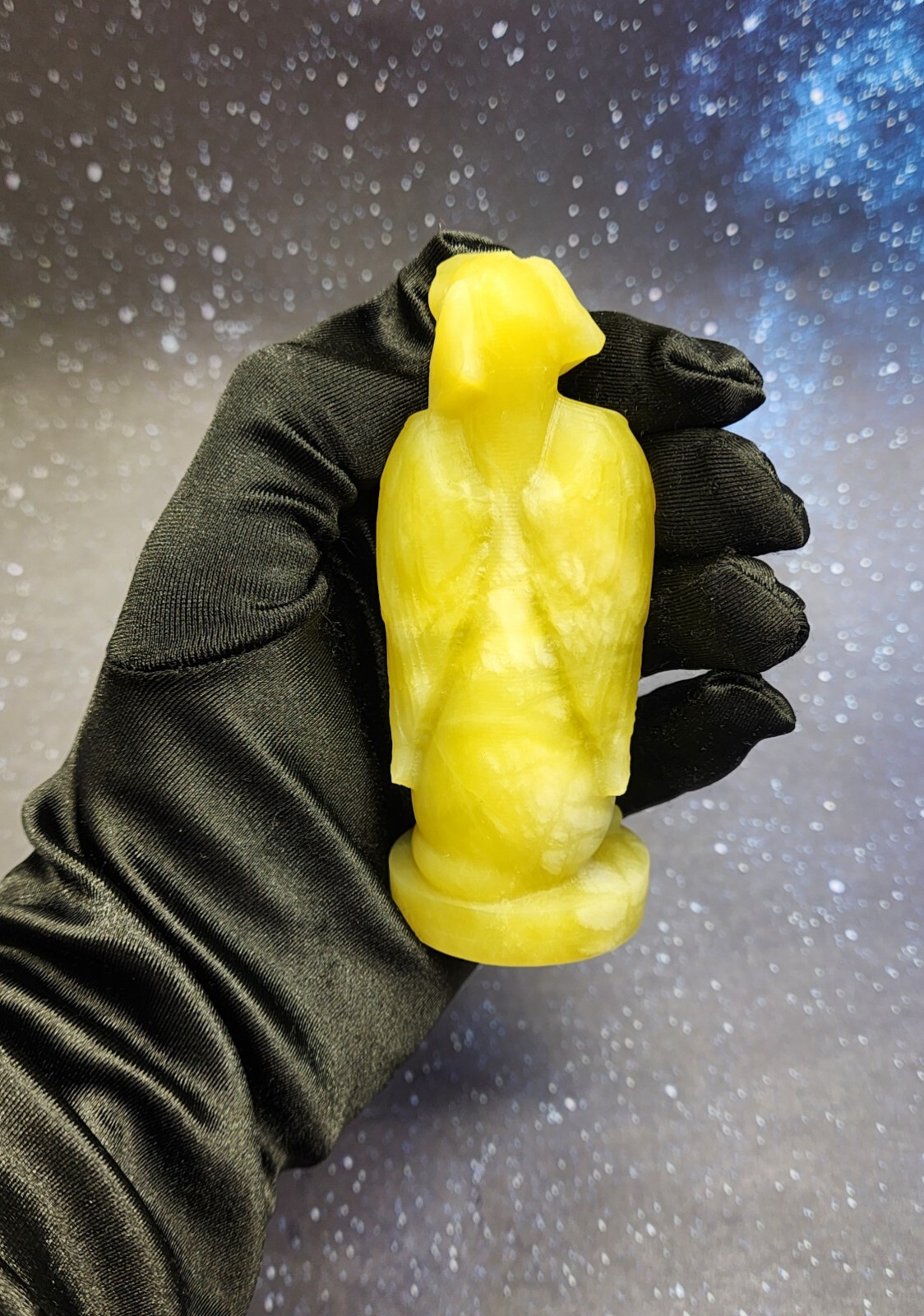 Lemon Jade Winged Angel Dog Pet Memorial, Pet Loss Gift, Gemstone Carving