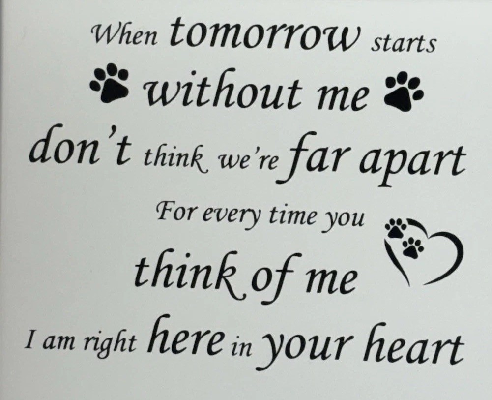 Pet Memorial Frame Dog Photo Frame Quote Paw Print Tribute Gift