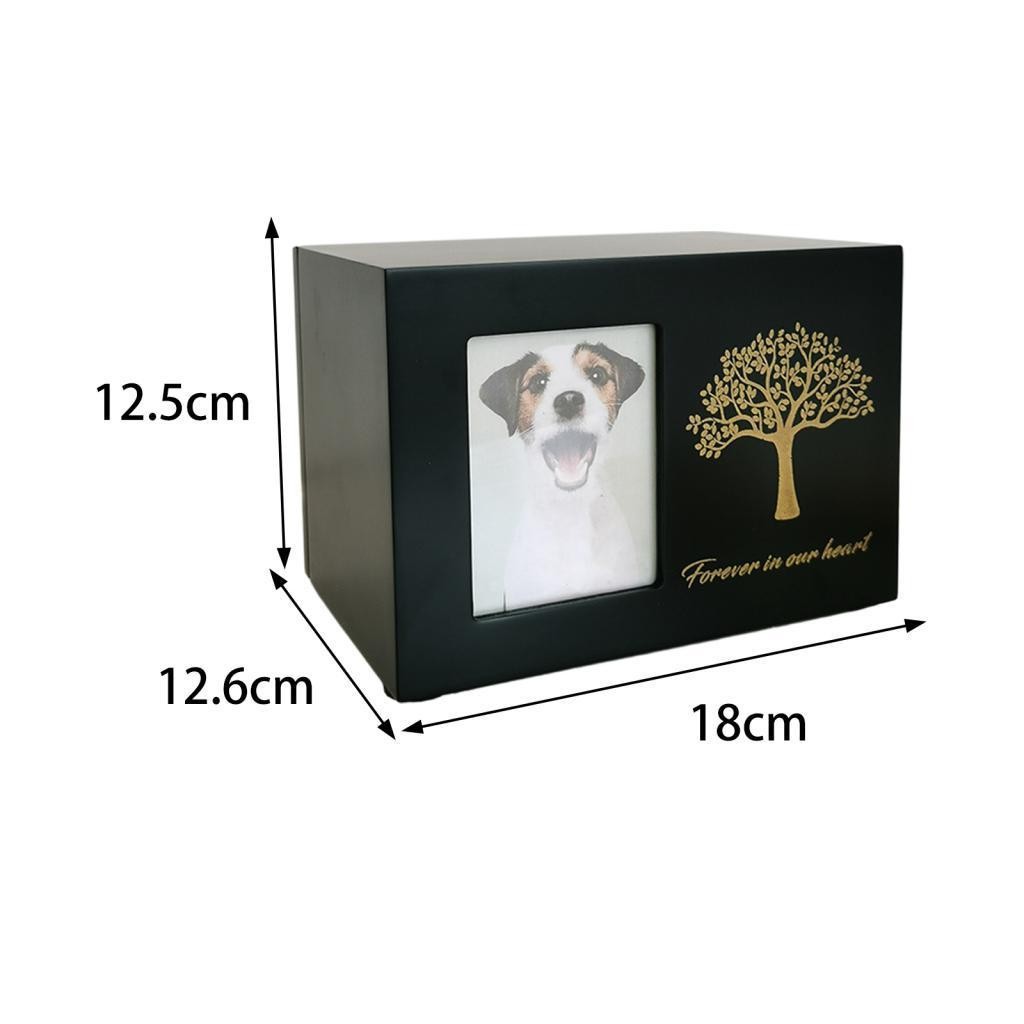 Pet Cremation Urn Supplies with Photo Frame Commemorative Wood Funeral Memorial