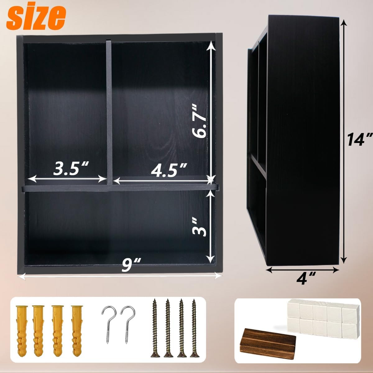 Pet Memorial Deep Shadow Box with Shelves for Dogs or Cats,Solid Wood Pet Memory