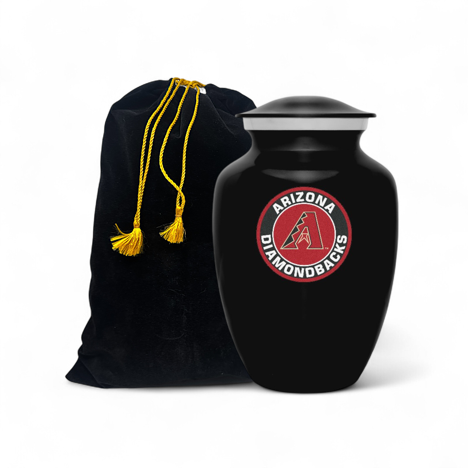 Black Metal Arizona Diamondbacks Baseball Style Cremation Urn Adult Ashes Urns