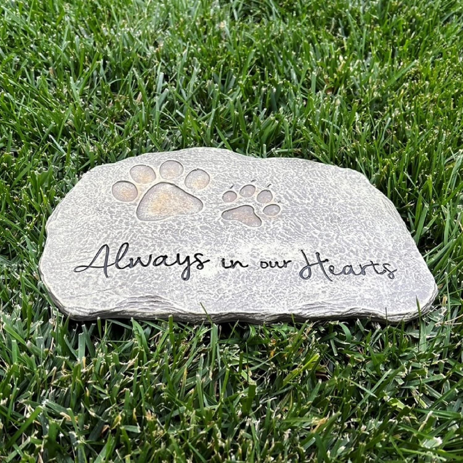 Lily’s Home Pet Memorial Stone – Cat or Dog Grave Marker – Durable Waterproof Ga
