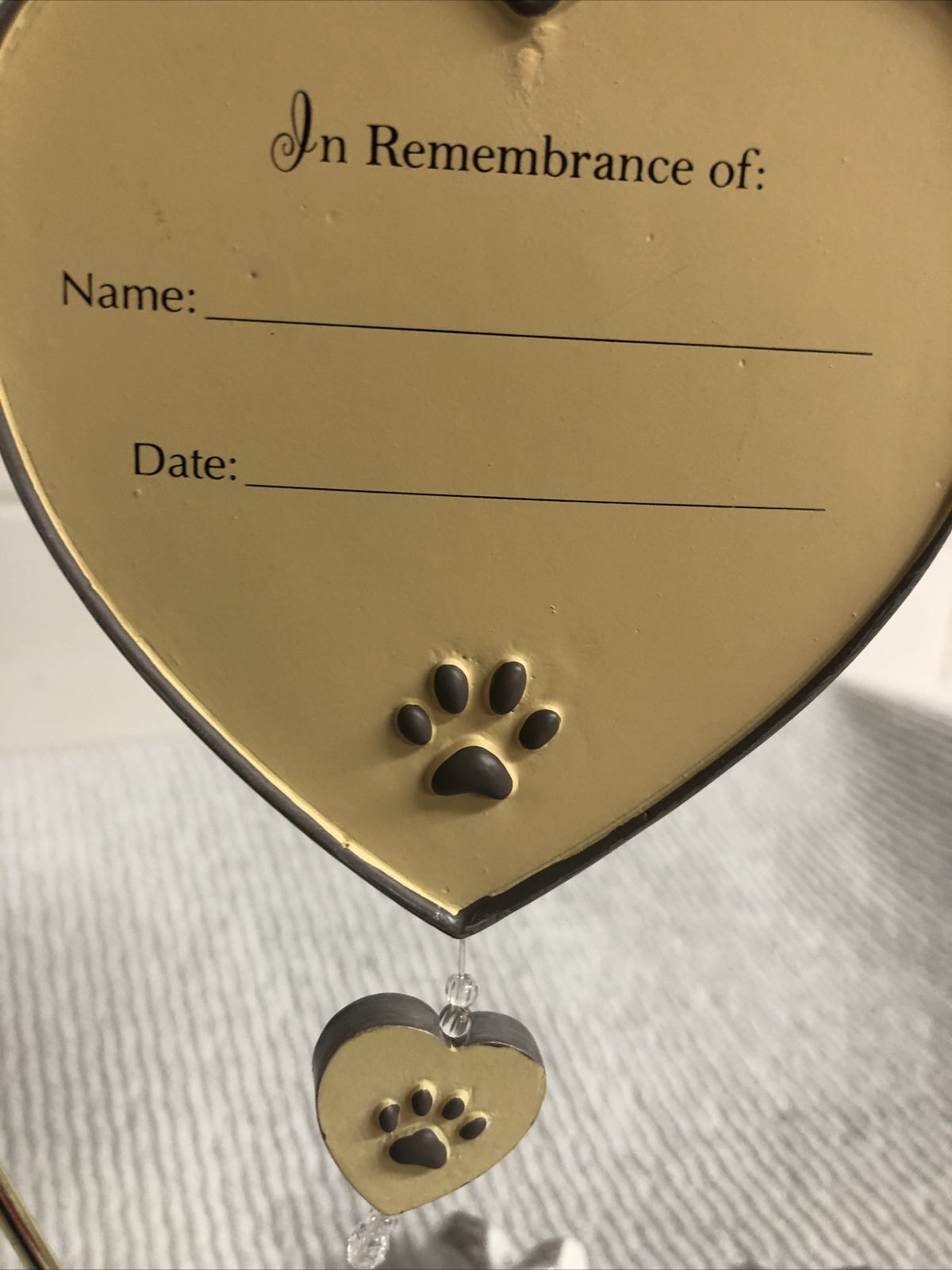 PAW PRINTS IN HEAVEN Pet Bereavement Ornament by Enesco Foundations, New, w/Tags