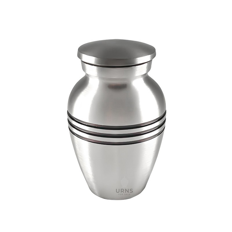 Classic Silver Brass Keepsake Urn for Ashes – Handcrafted Mini Memorial Urns