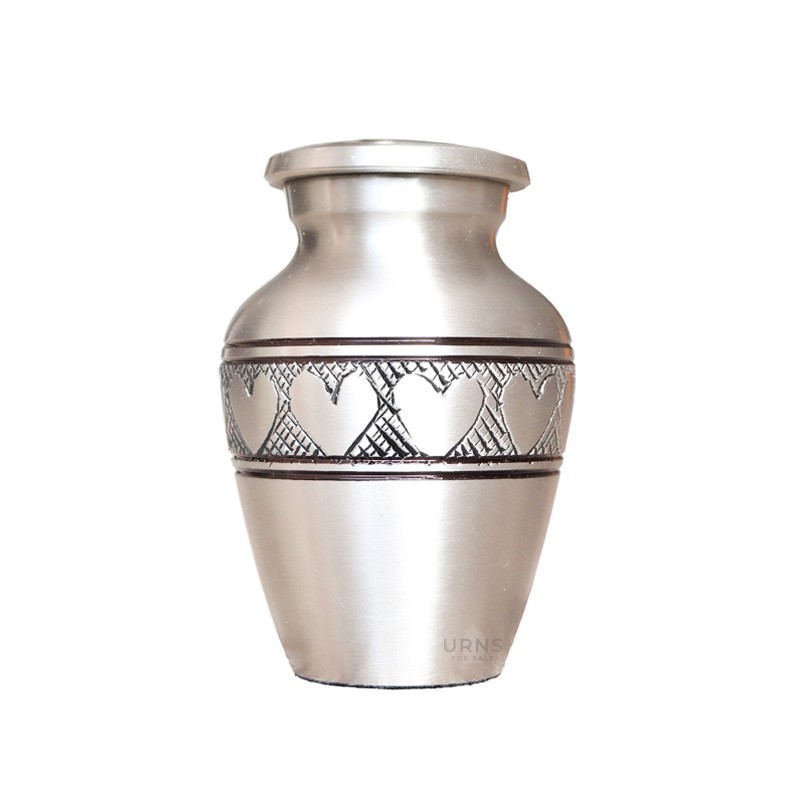 Silver Heart Keepsake Cremation Urn for Ashes