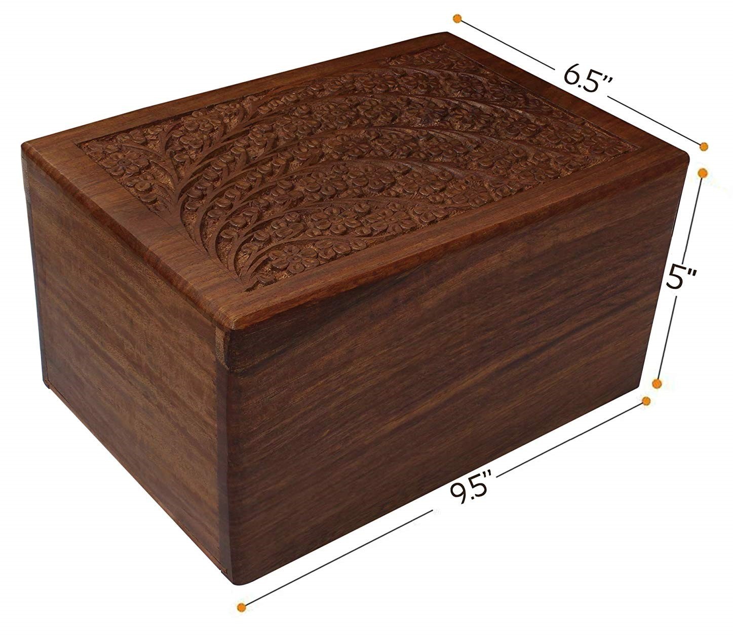 Cremation Urn for Human Keepsake Ashes Burial Memorials Wood Funeral Box Large