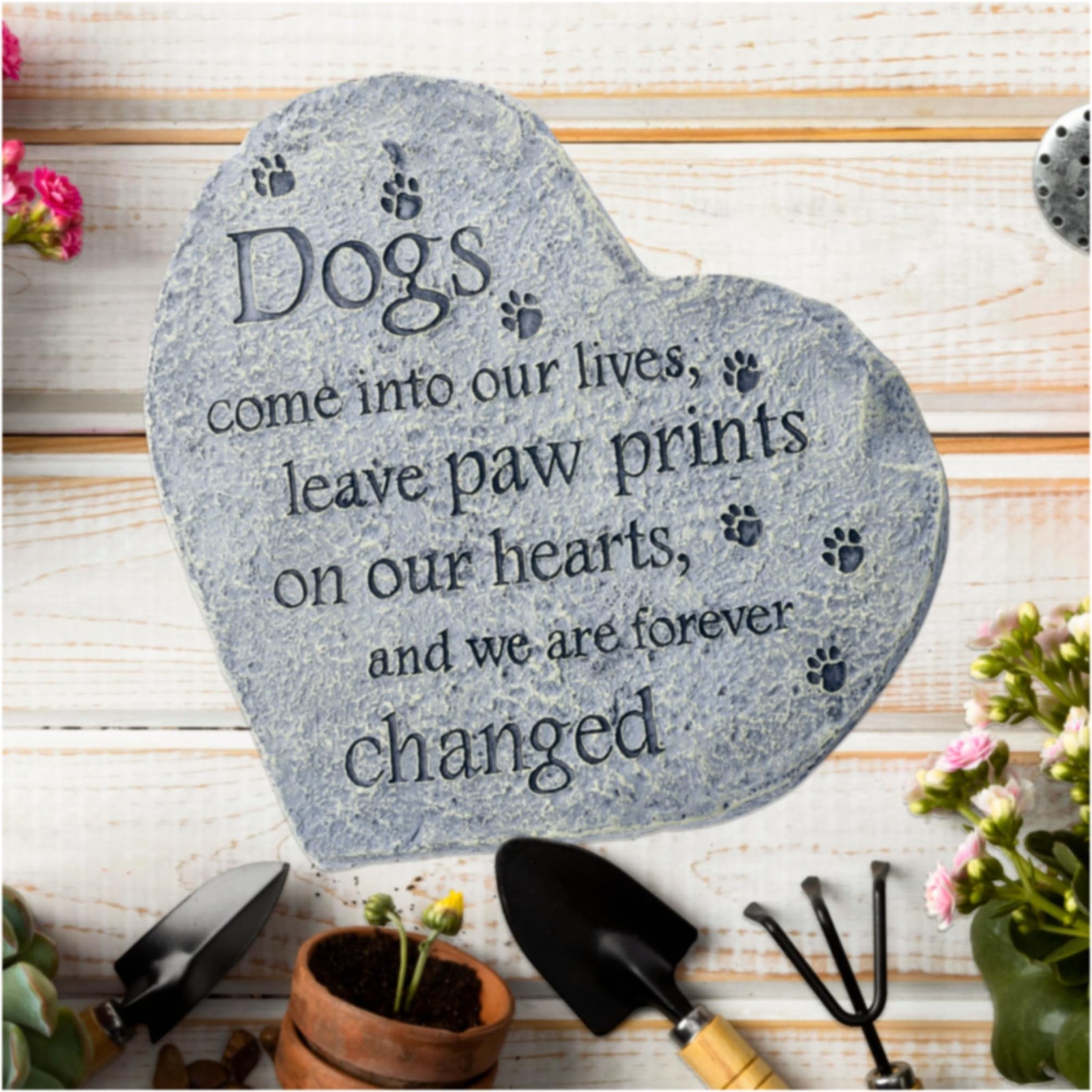 Dog Speak Pet Memorial Stone – Dogs Come Into Our Lives and Leave Paw Prints …