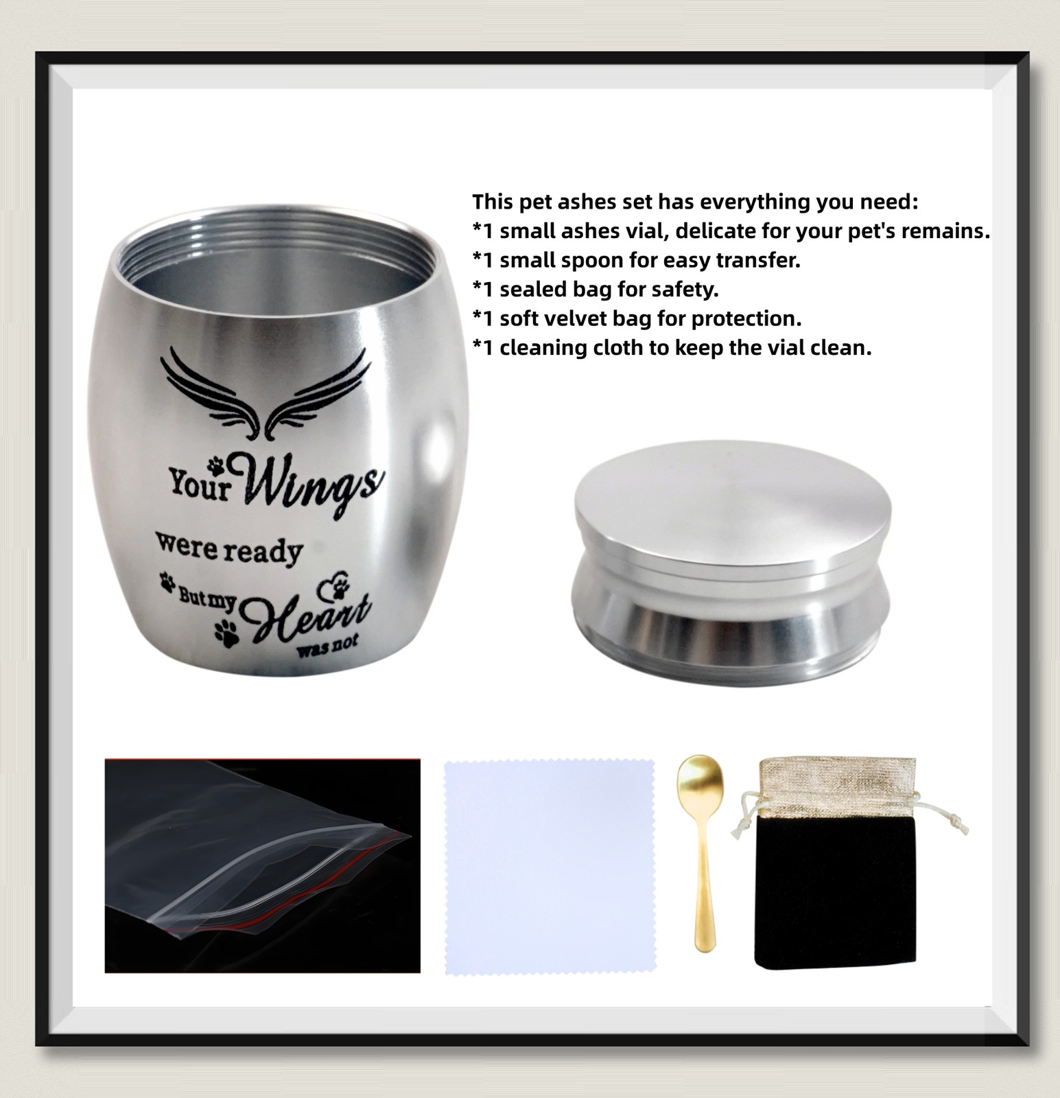 Mini Pet Memorial Small Urns 1.57 in for Dog Cat Ashes Stainless Steel (Silver)