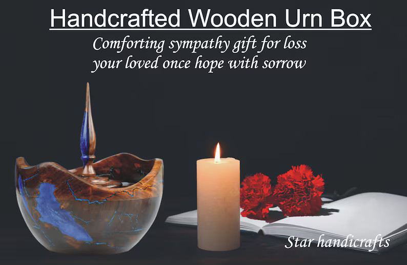 Wooden Urns for Human Ashes Adult Male Female – Cremation Urn Large Wood Urn Box