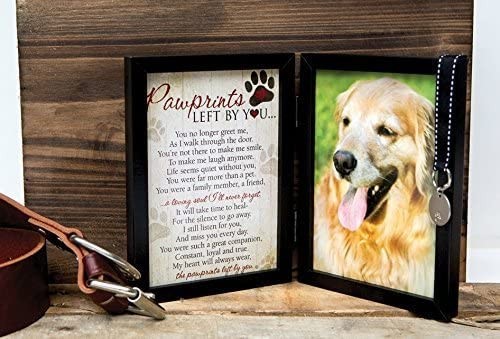 Pawprints Pet Memorial Frame with Pawprints Left by You Poem- Touching Dog Sy…