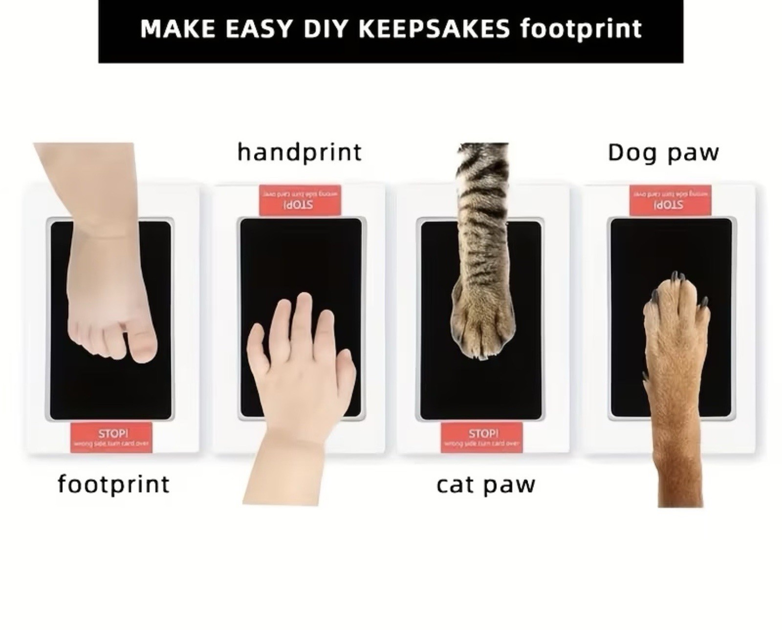Print Kit: Clean Touch Ink Pad, Baby Or Pet ,2 Ink Pads, 4 ImpressionCards