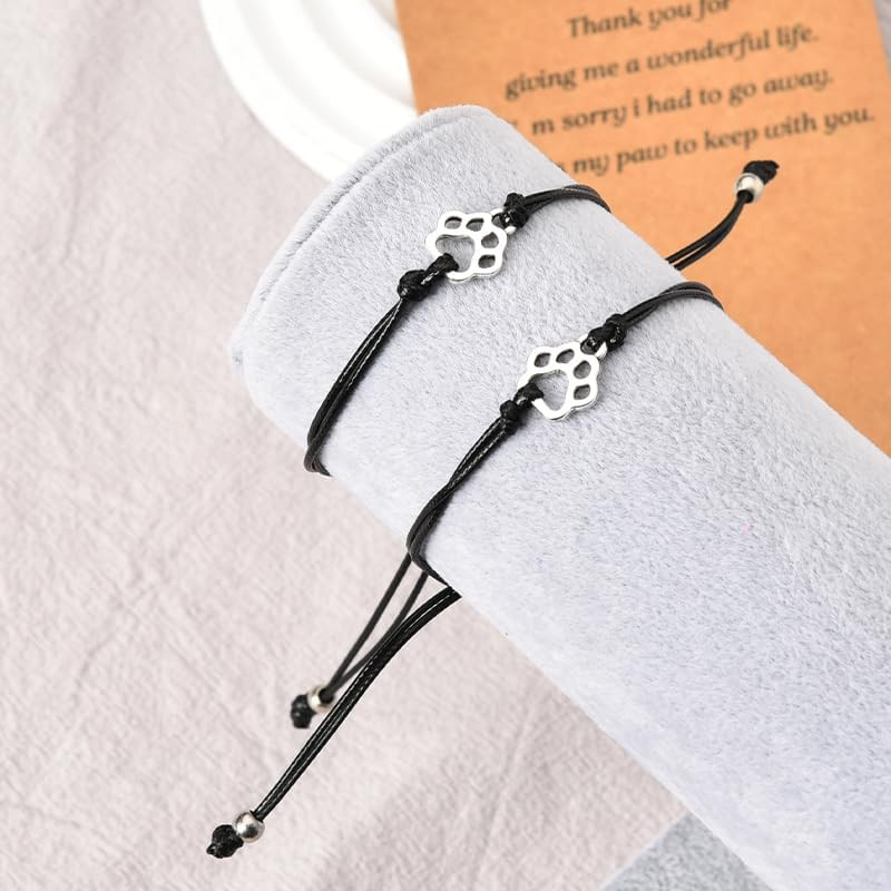 Memorial Gifts Bracelet for Pet Loss of Dog Sympathy Gift Paw Print Friendship B