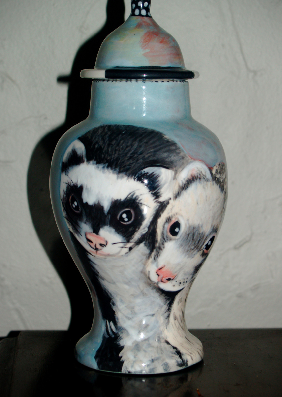 Custom SMALL Pet urn for cats ferrets cremation urns handmade 2 pets hand paint