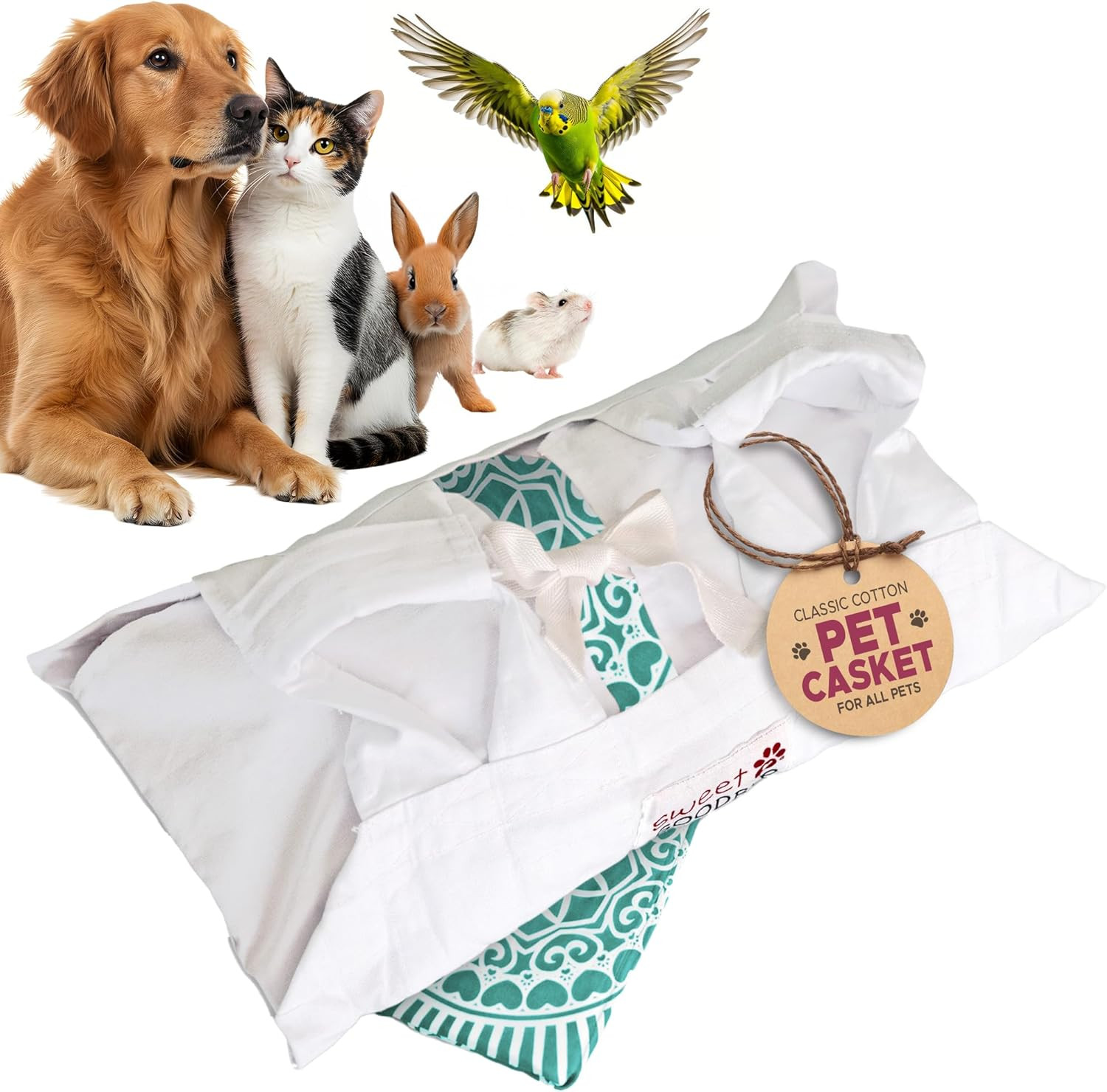 Cocoon® – Eco-Friendly Pet Burial & Cremation Ceremony Kit (Classic Cotton)- Cas
