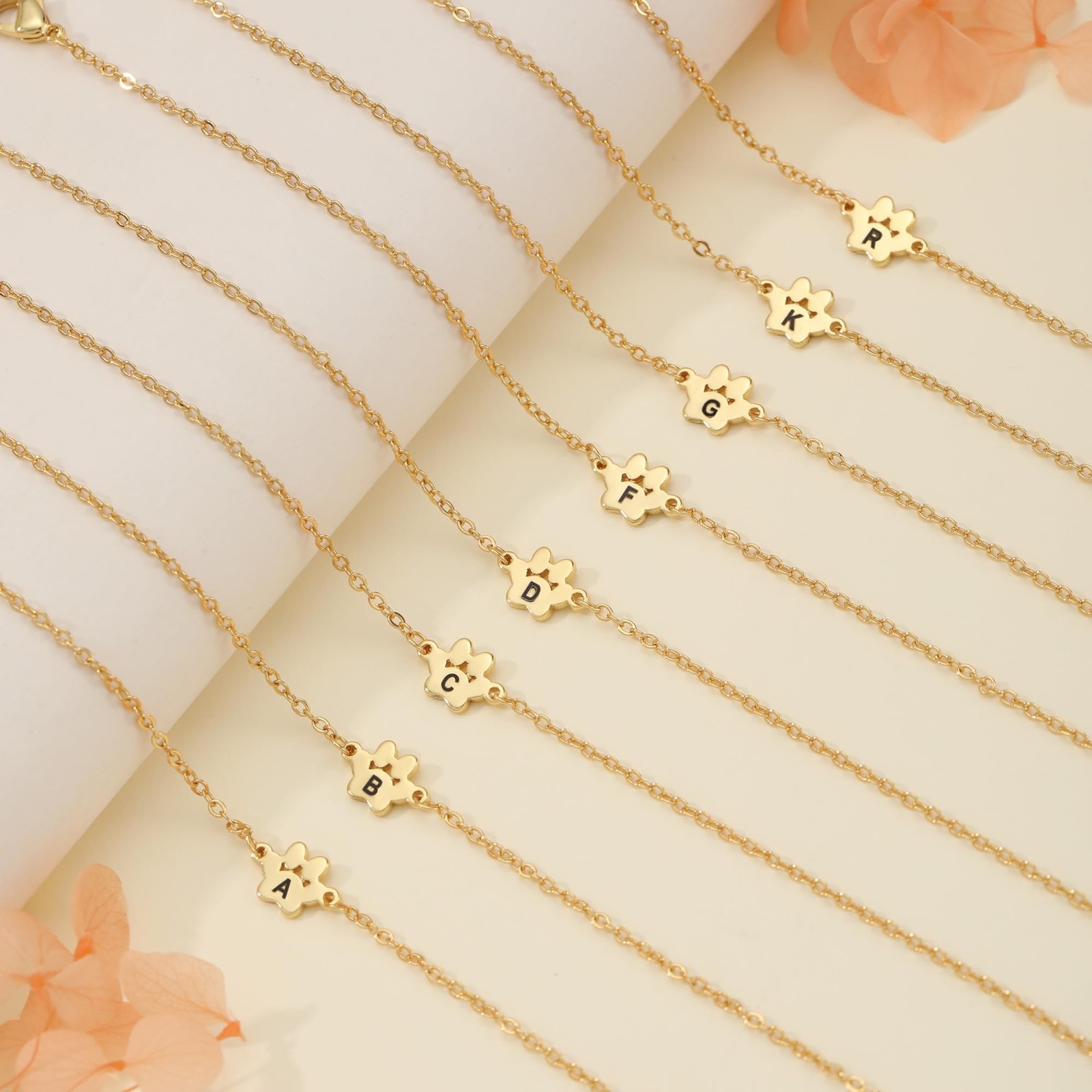 Dog Easter Mom Gifts for Dog Lover Initial Bracelet for Women with Heart Adju…