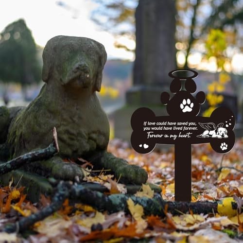 Pet Grave Marker – Memorial Stone for Dogs, Cemetery Headstone Decor, Outdoor Ya