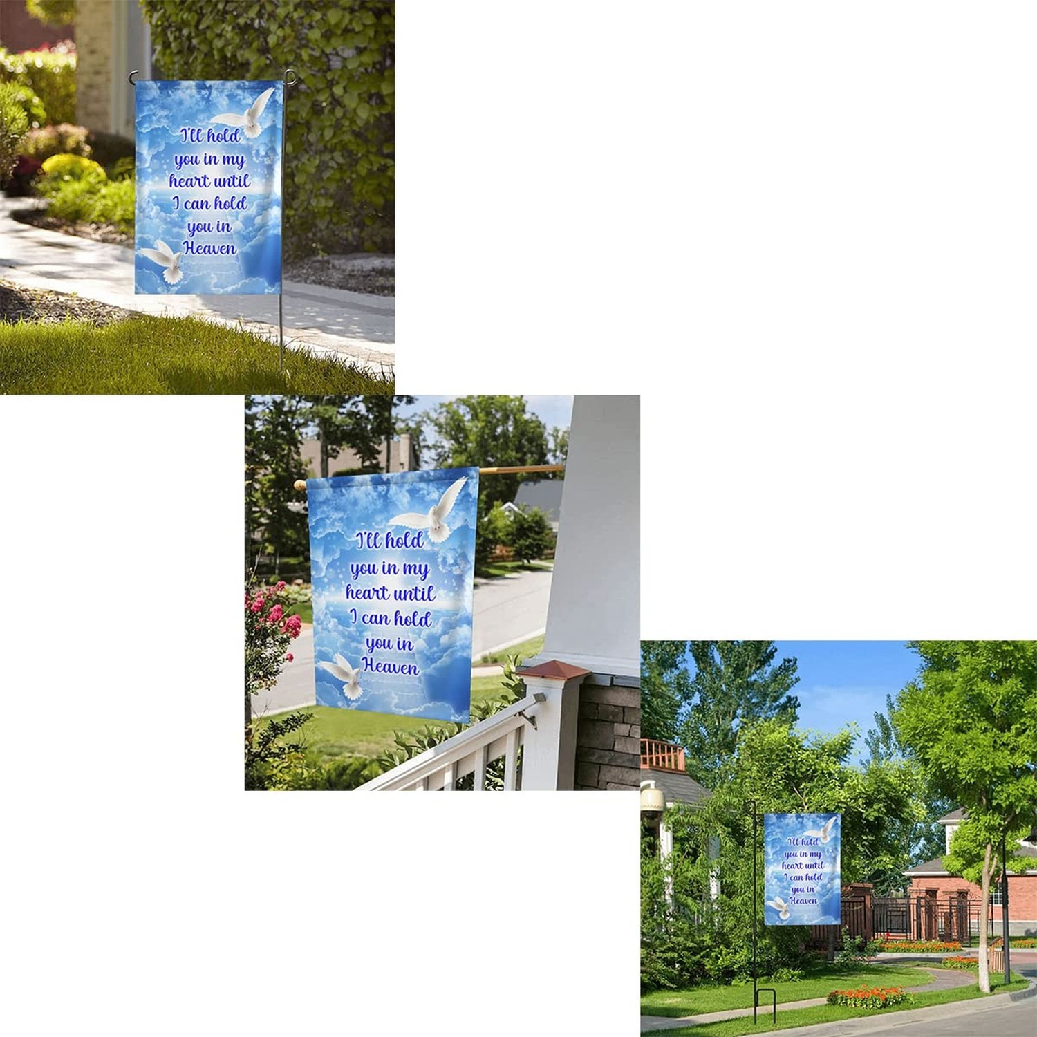 I’ll Hold You in My Heart Garden Flag, In Loving Memory Garden Flag – Dove Re…