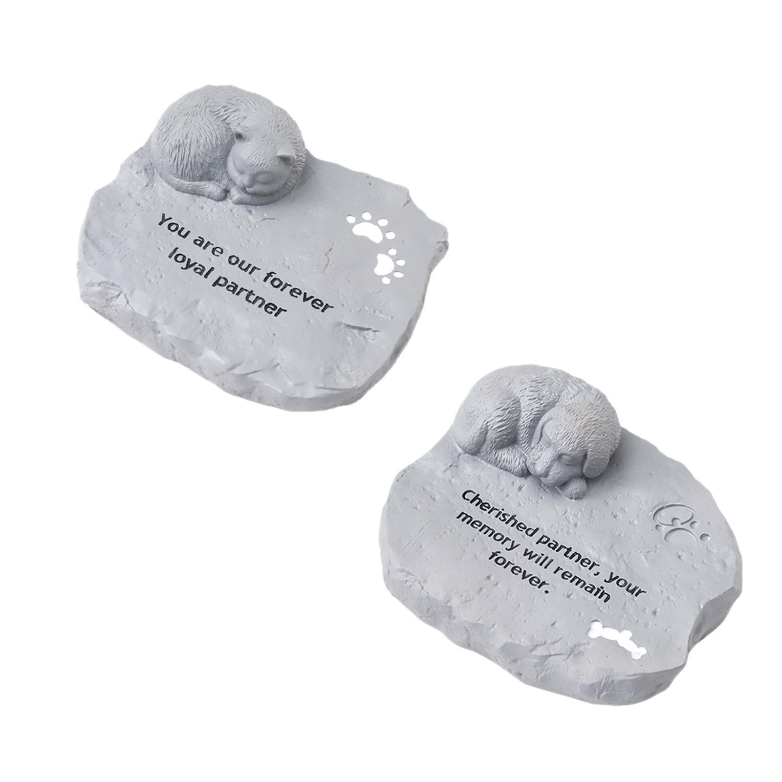 Memorial Stones for Pet, Garden Stones Resin Garden Headstone Small Grave Stone