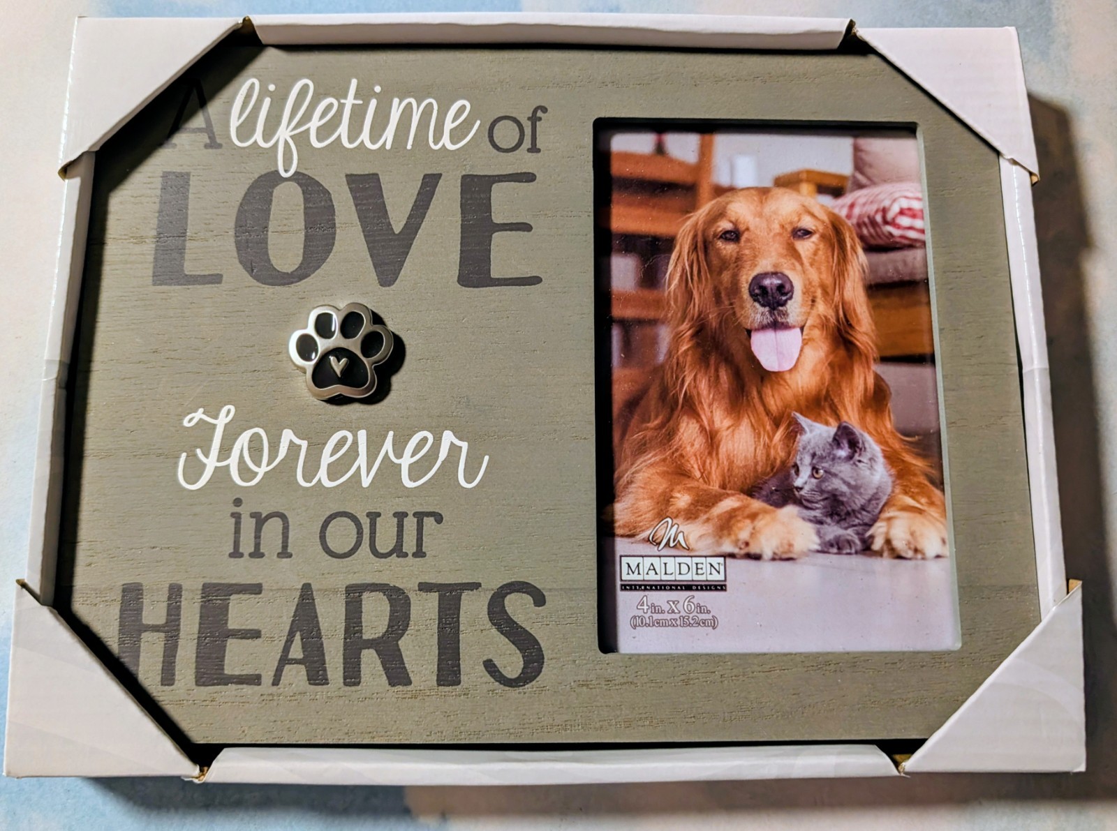 Dog Cat Memorial Frame 4×6 Photo Lifetime of Love -Forever In Our Hearts NEW