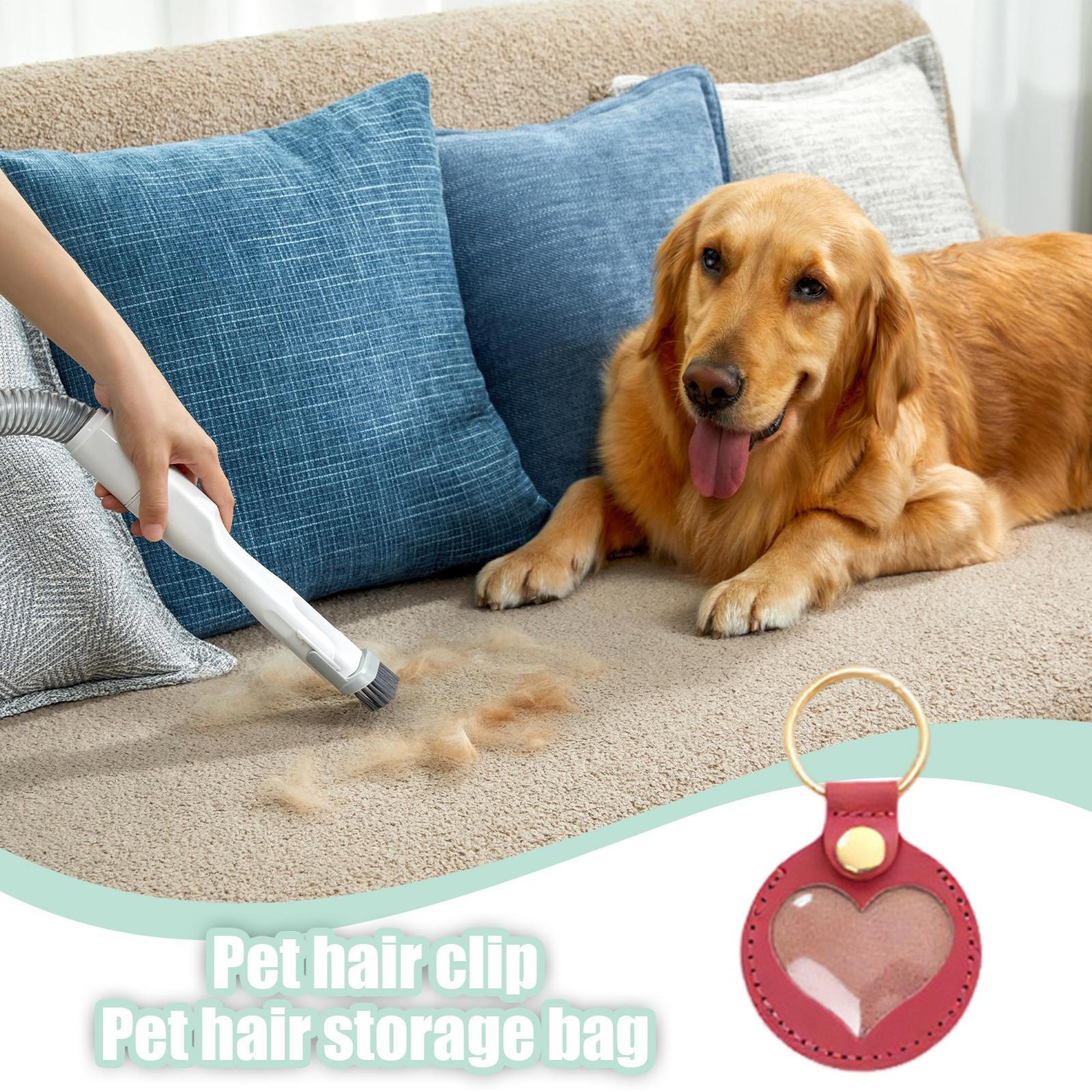 Keyring Pet Hair Storage Bag Cat Dog Hair Keepsake Pendant For Keychain