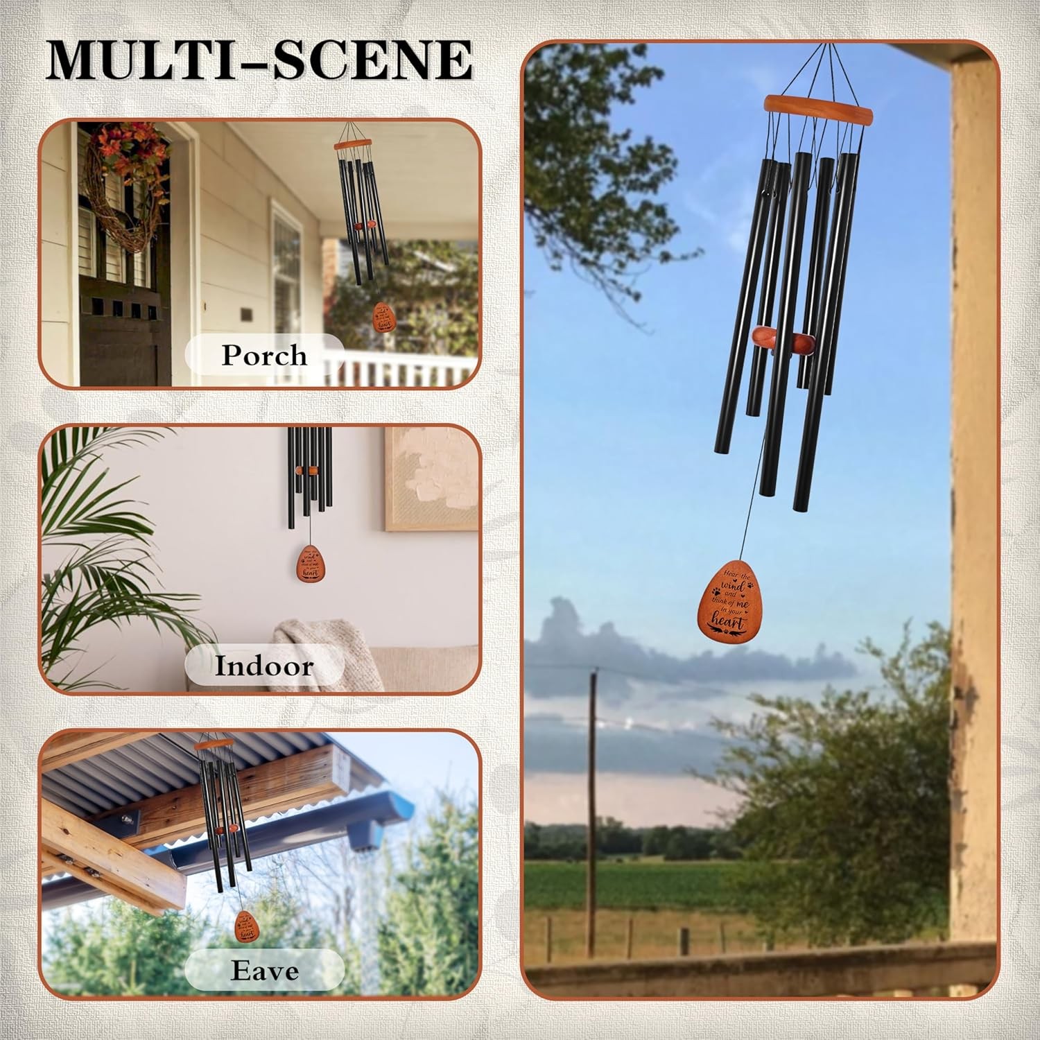 Dog Memorial Gifts for Loss of Dog, 28″ Pet Memorial Wind Chimes, Loss of Dog