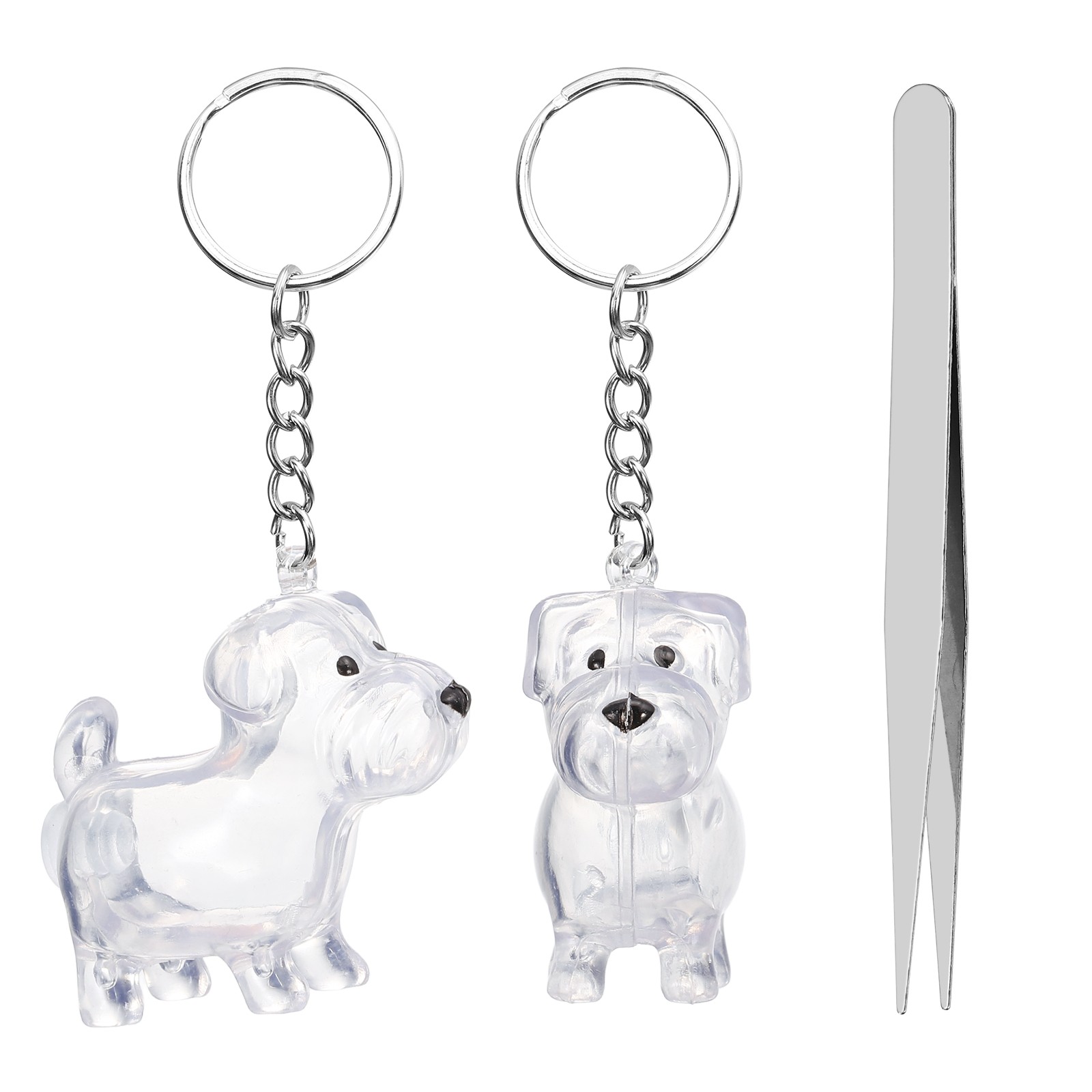 2Pcs Dog Hair Collector Keychain with Tweezers Style 3