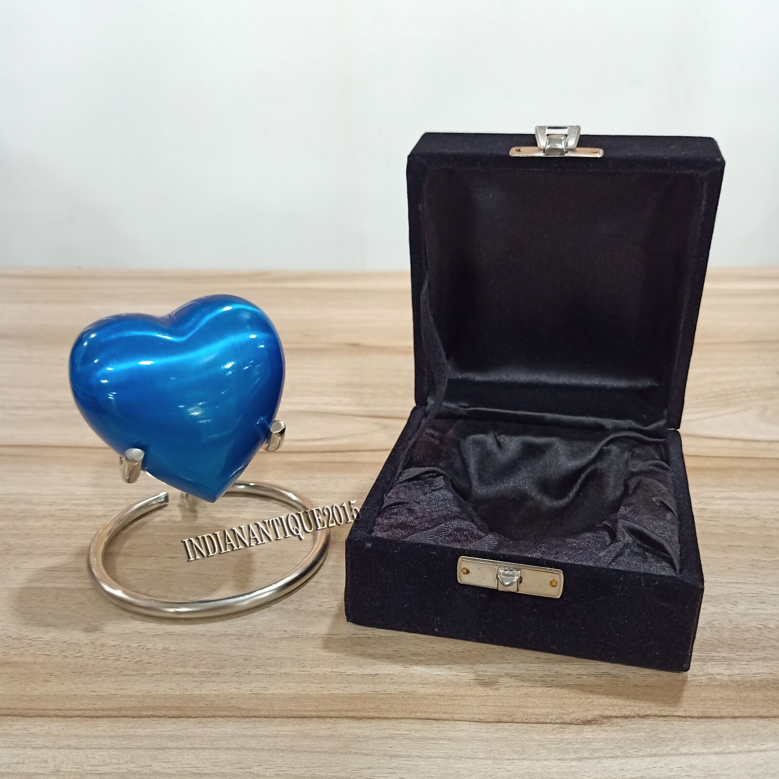 Blue Heart Keepsake Urn – Small Beautiful Urn for Ashes – Beach Handmade Mini