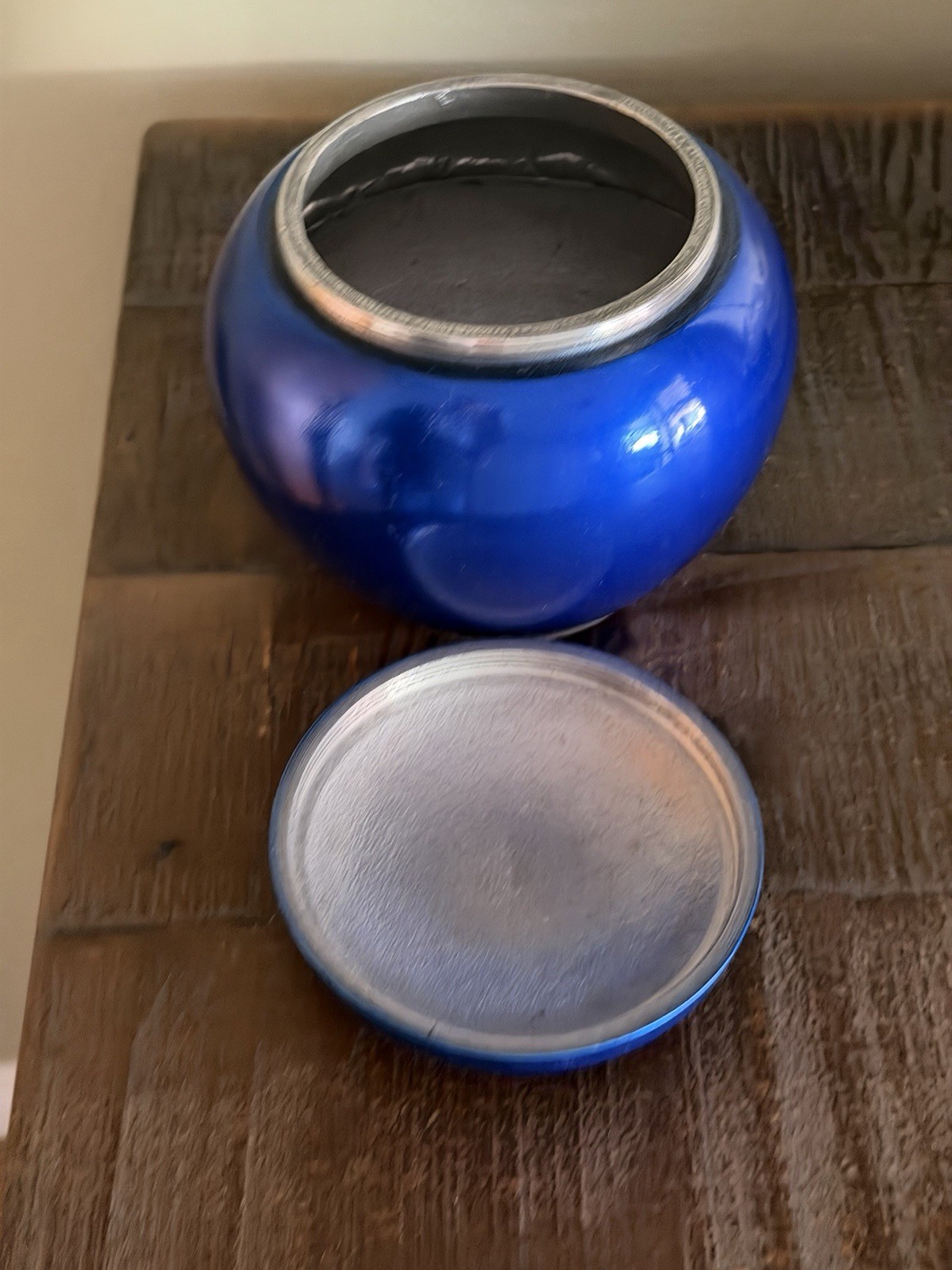 Paws Engraved Pet Cremation Blue Urn for Small Dogs and Cats Ashes