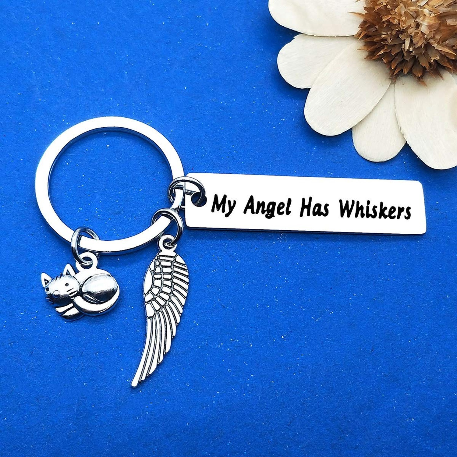 Dabihu Pet Memorial Gift Loss of Cat Keychain Sympathy Jewelry Has Whiskers K…