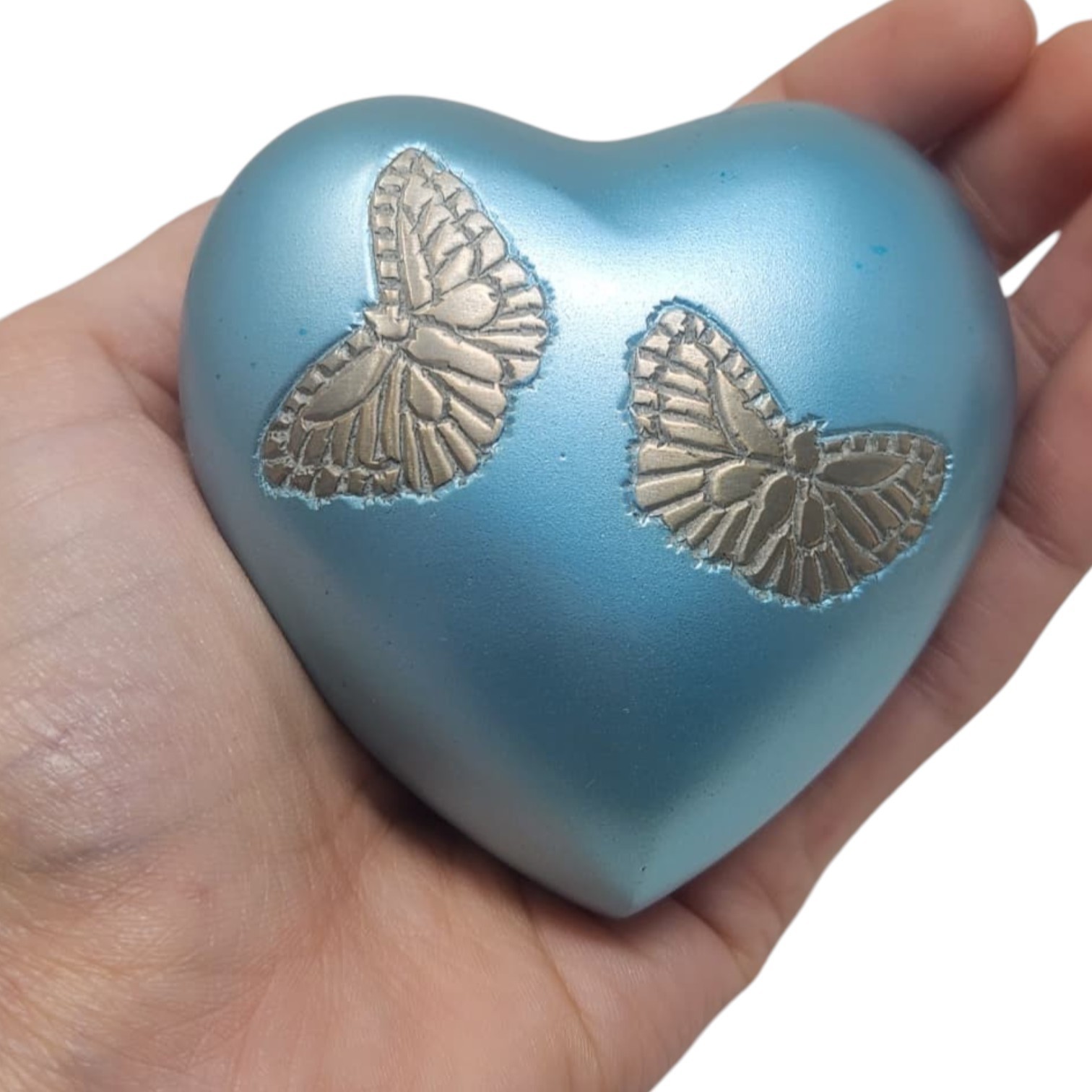 Blue Heart Butterfly Cremation Urn keepsake Memorial Urn For Human Ashes