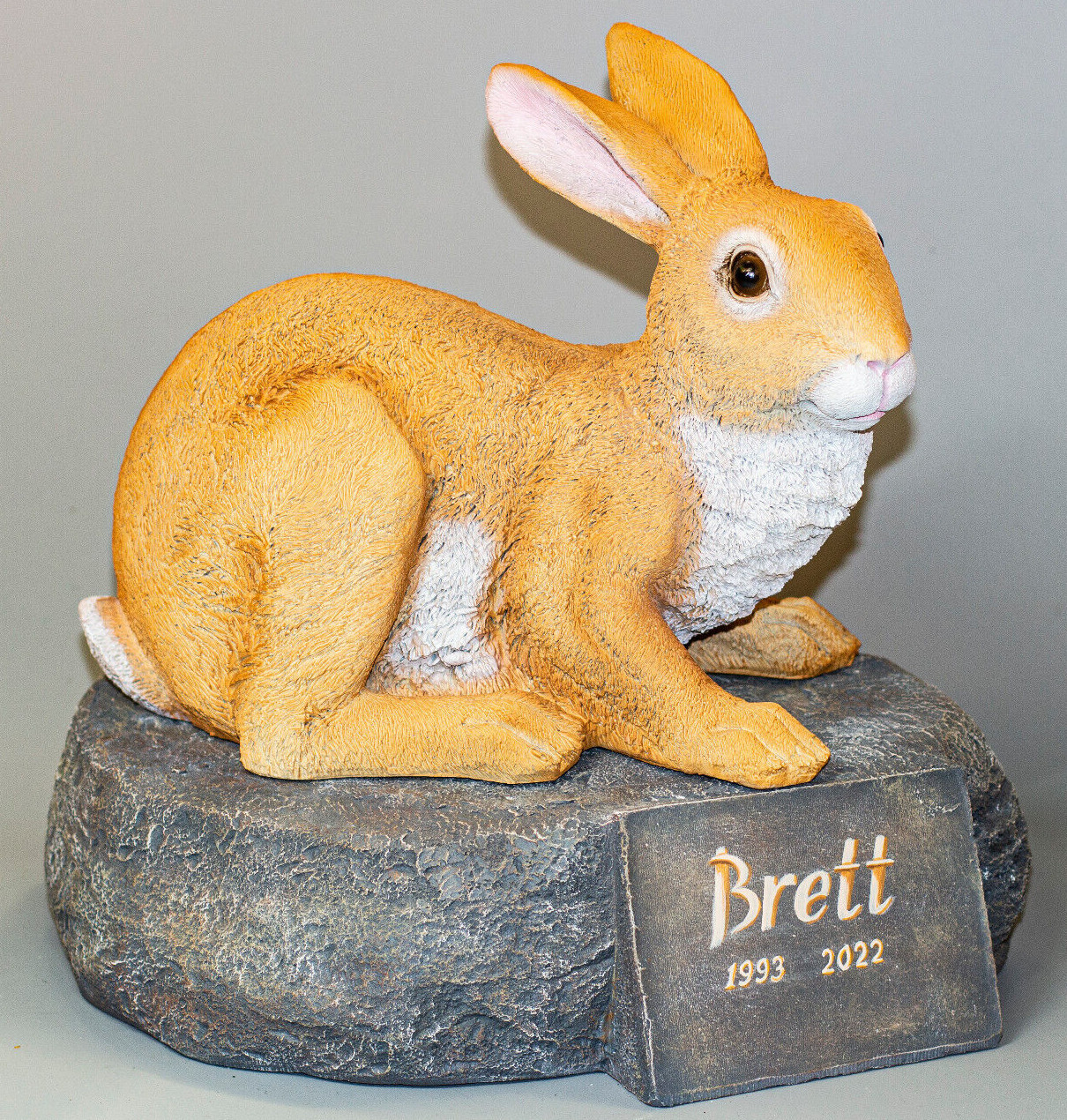 Rabbit Memorial Stone Bunny Urn Pet Ashes Sculpture Keepsake Grave Decor Casket