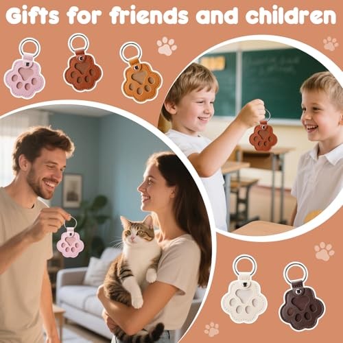 5PCS Pet Hair Storage Keychain, Pet Dog Cat Hair Collector Paw Shaped fur