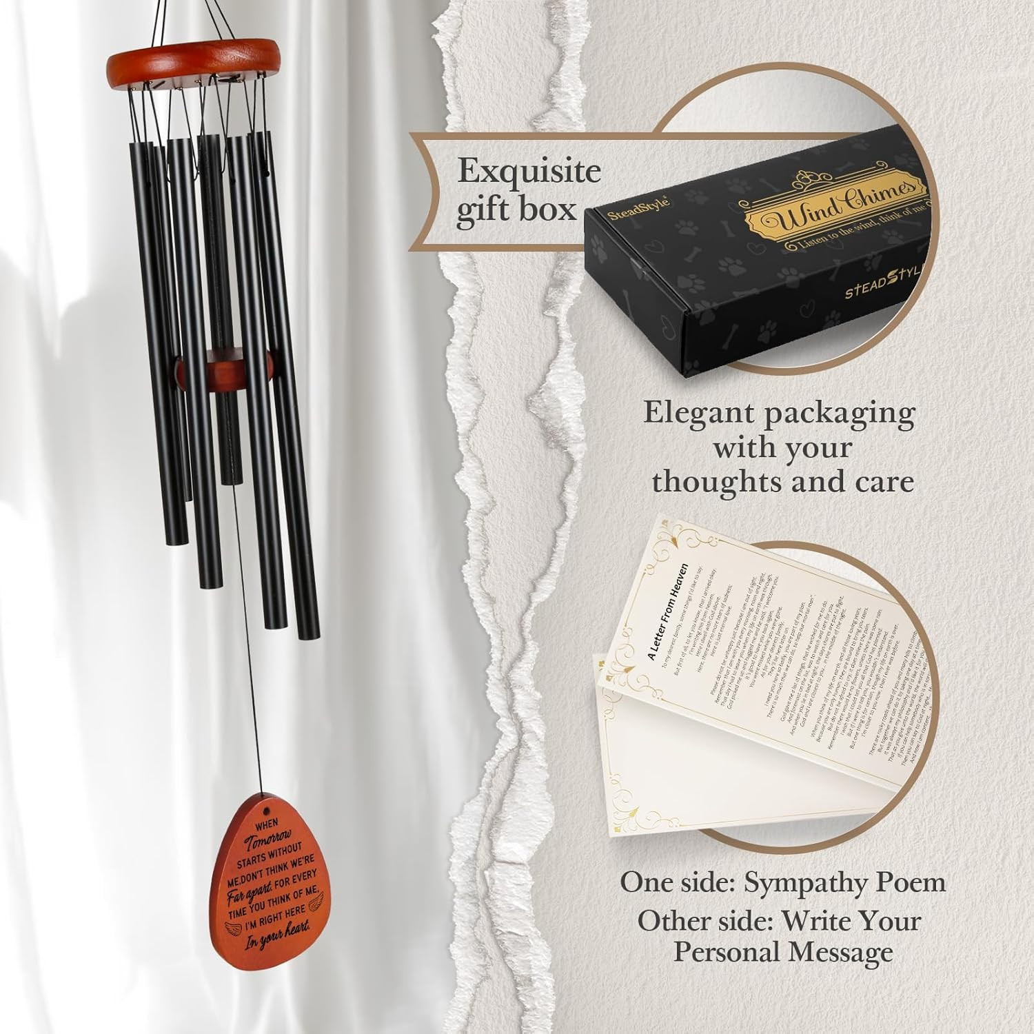 Pet Memorial Gifts for Dogs, Dog Memorial Wind Chimes, Loss of Dog Sympathy Gift