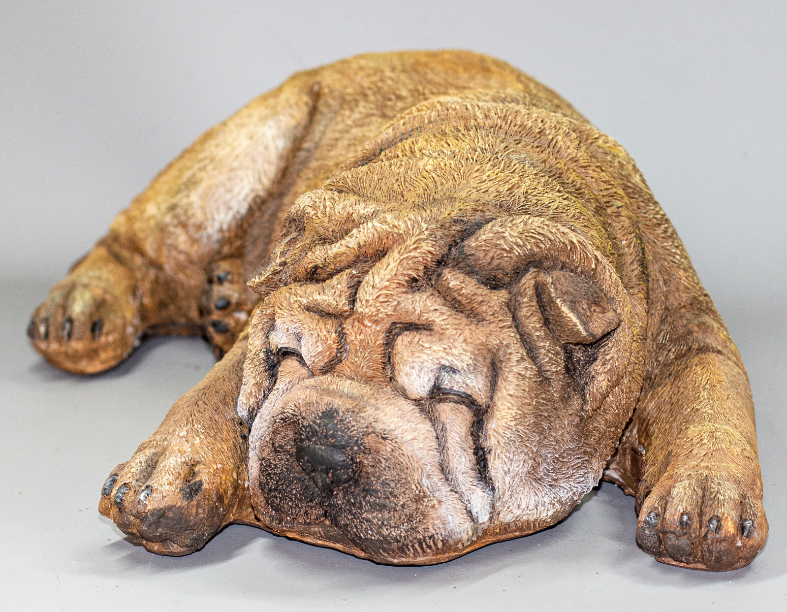Dog Cremation Urn Ashes Shar Pei Memorial Statue Pet Grave Decor Animal Keepsake