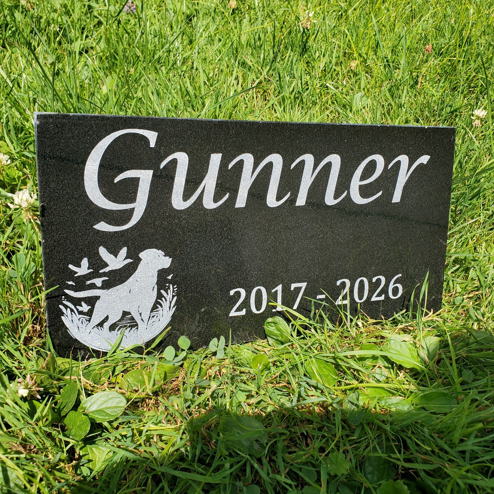 Hunting Dog Grave Marker Headstone Garden Pet Loss Memorial Burial Stone t25