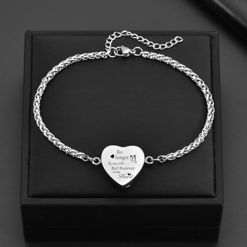 Heart Cremation Jewelry Urn Bracelet for Ashes for Women Memorial 3pcs heart