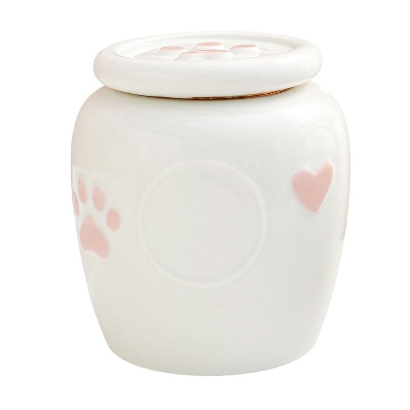 Small Ceramics Pet Ashes Sealing Box Engraves Memorial Keepsakes Cats or Dogs