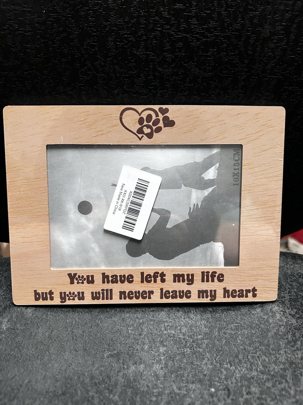 Pet Paws Memorial Pic Frame Forever in our Heart NEW Holds 4×6 DogCat With Stand