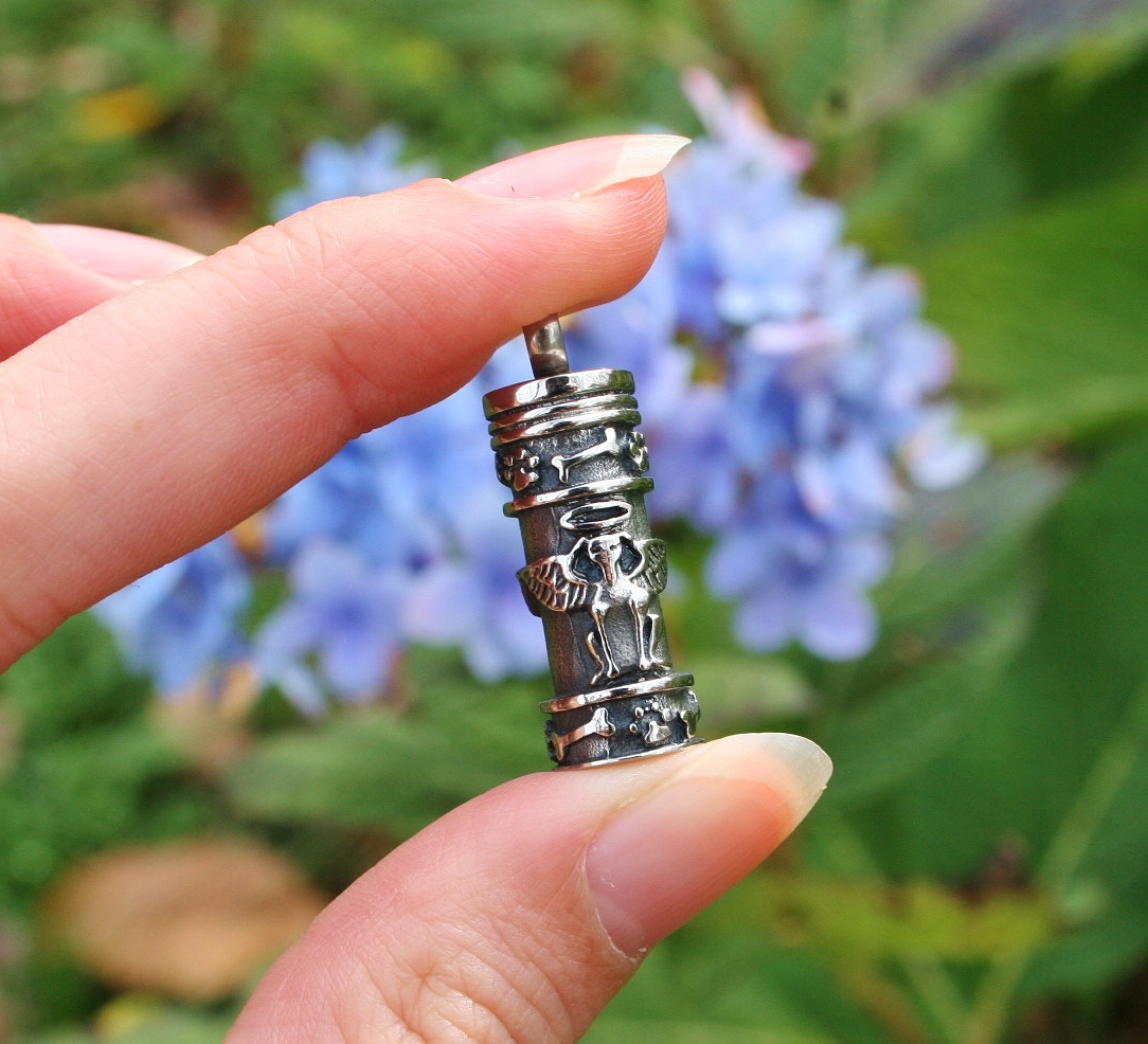 Dog Cremation Necklace Chain Jewelry Pendant Urn for Ash Small Vial Puppy Angel