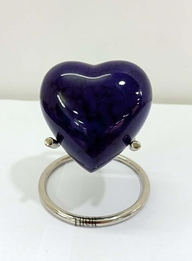 Heart Urn – Small Heart Urn – Purple Shine Mini Urn – Small Urns for Human Ashes