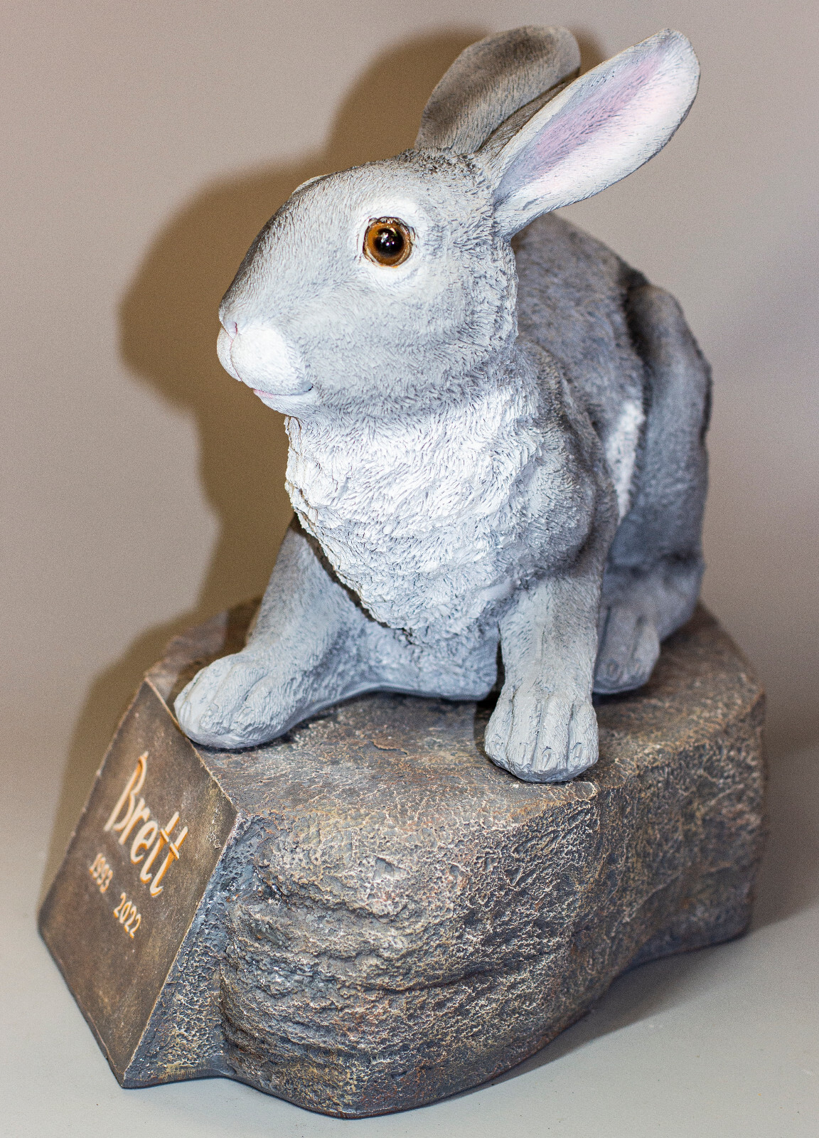 Rabbit Memorial Stone Bunny Urn Pet Ashes Sculpture Keepsake Grave Decor Casket
