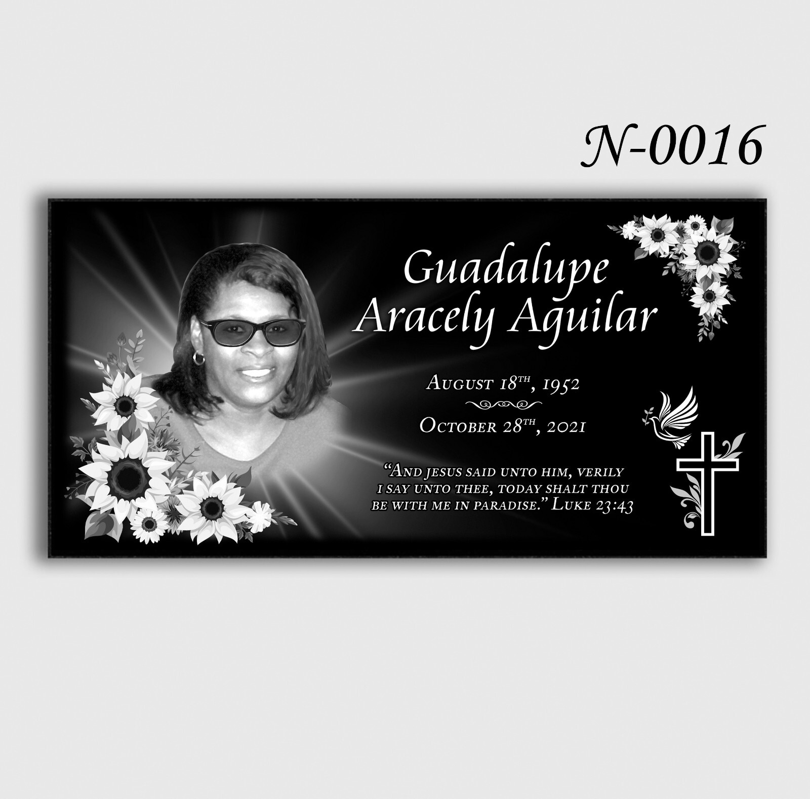 16″х8″х3″ inch Large Pet Headstone  Diamond Engraved on the Grave Marker Granite