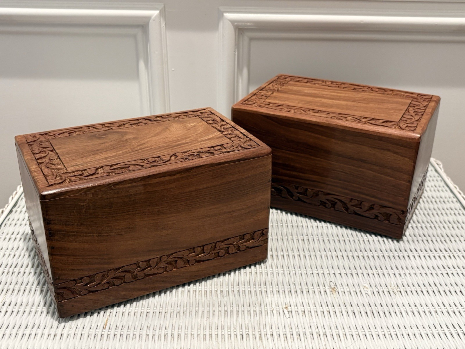 Large Wooden Urn Tree of Life Rosewood Box Cremation for Ashes Keepsake