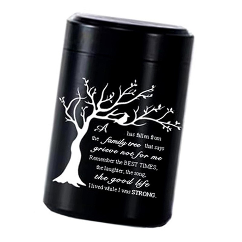 Black Stainless Steel Cremation Urn For Pet Ashes Casket Storage Urn Casket Jar