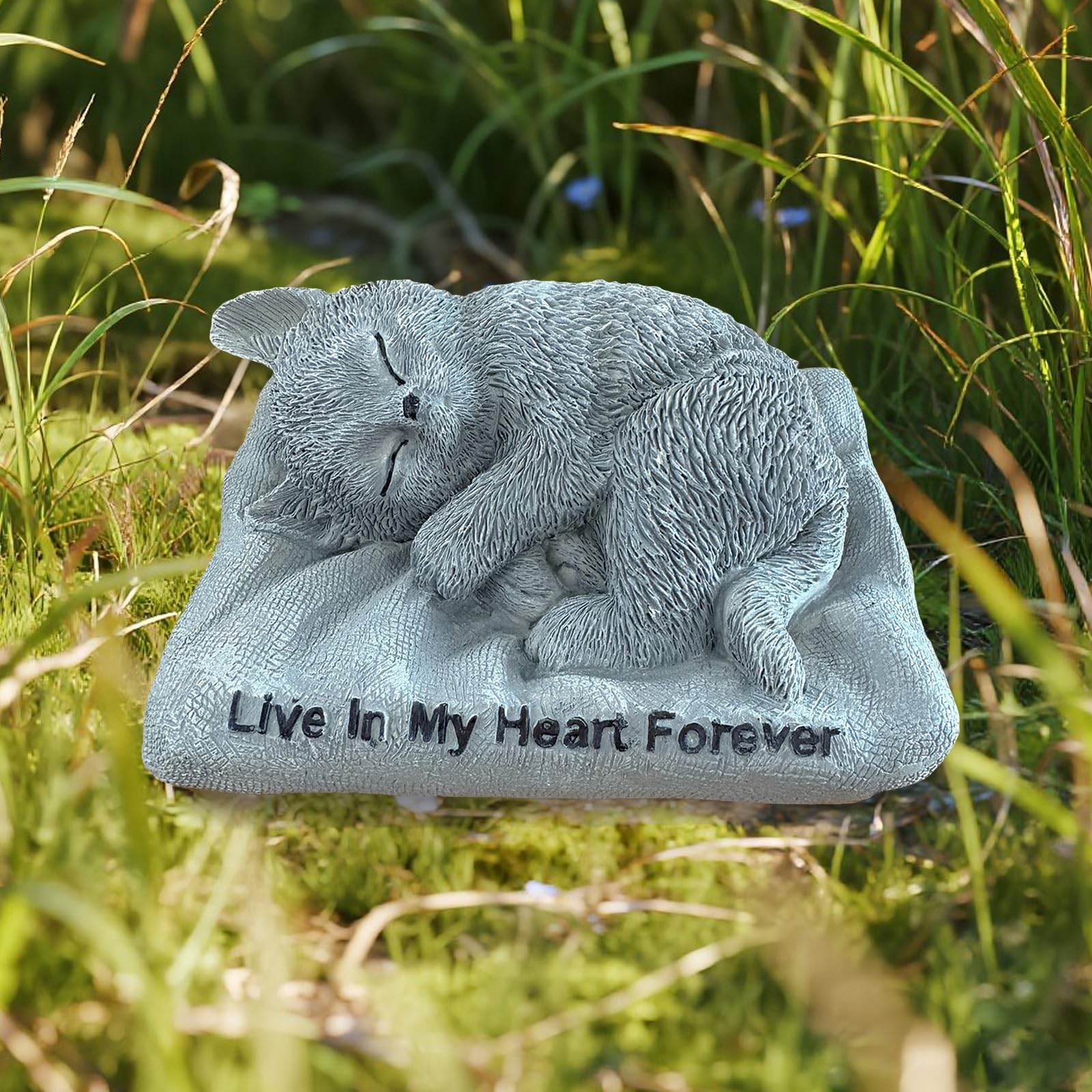 Suproamgo Cat Memorial Stones Grave Markers Outdoor Tribute Lightgrey